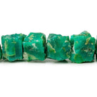 Rainforest Green Agate Chip Hammer Faceted Cube Beads 8 inch 15 pieces - The Bead Traders