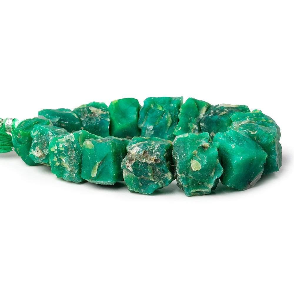 Rainforest Green Agate Chip Hammer Faceted Cube Beads 8 inch 15 pieces - The Bead Traders
