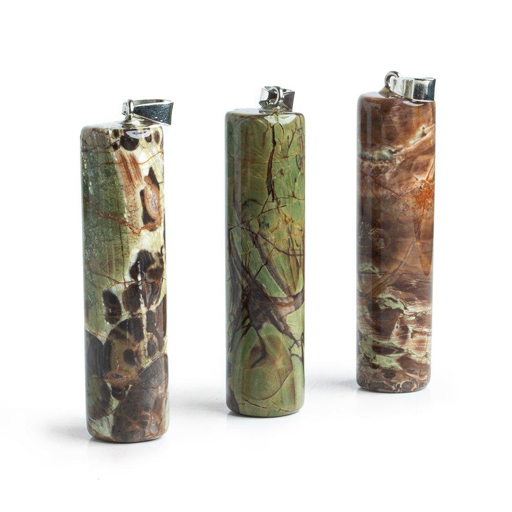 Rainforest Jasper Column Pendant 1 Piece - The Bead Traders