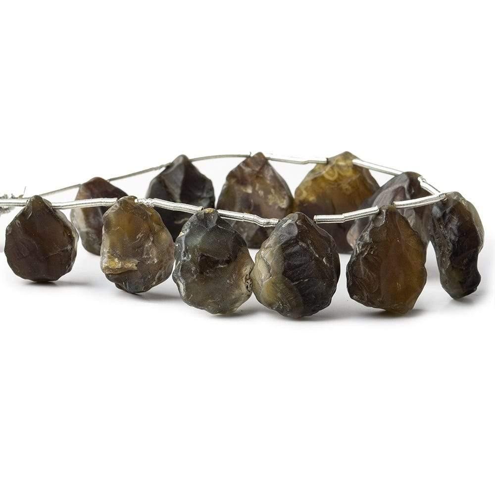 Raisin Agate Hammer Faceted Pear Beads - The Bead Traders