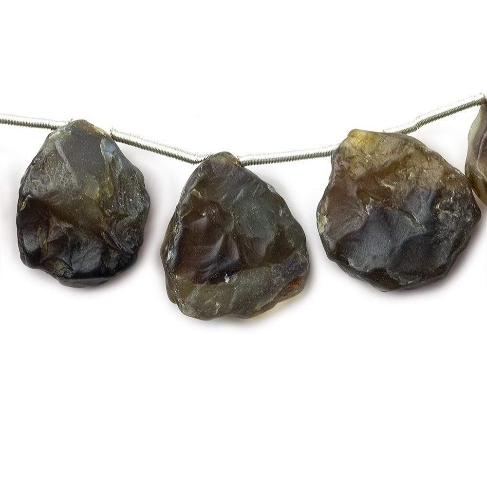 Raisin Agate Hammer Faceted Pear Beads - The Bead Traders