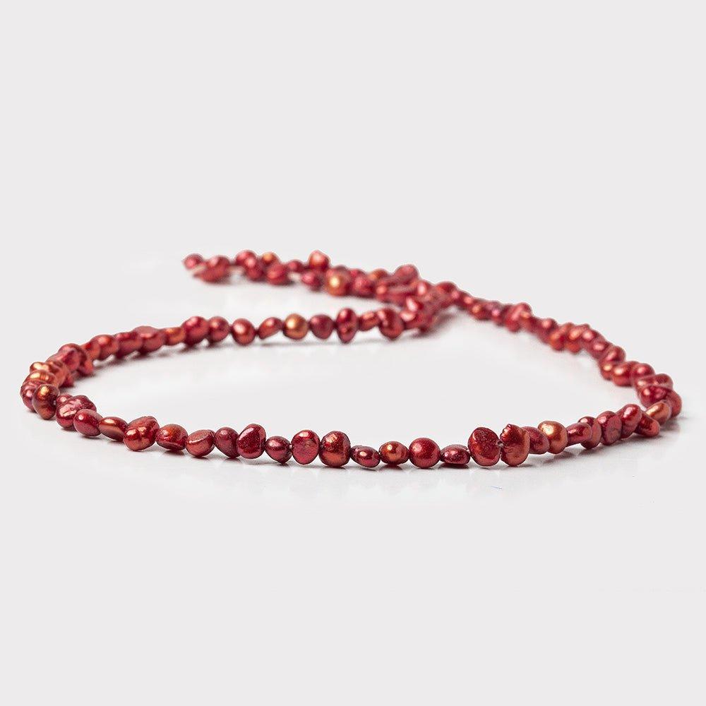 Raspberry Baroque Freshwater Pearls 15 inch 90 beads 6x4mm-4x4mm - The Bead Traders
