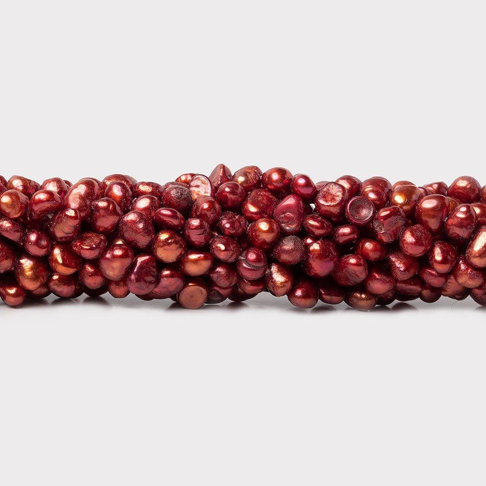 Raspberry Baroque Freshwater Pearls 15 inch 90 beads 6x4mm-4x4mm - The Bead Traders
