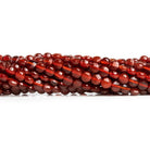 Red Agate checkerboard calibrated faceted coins 12 inch 85 pieces - The Bead Traders