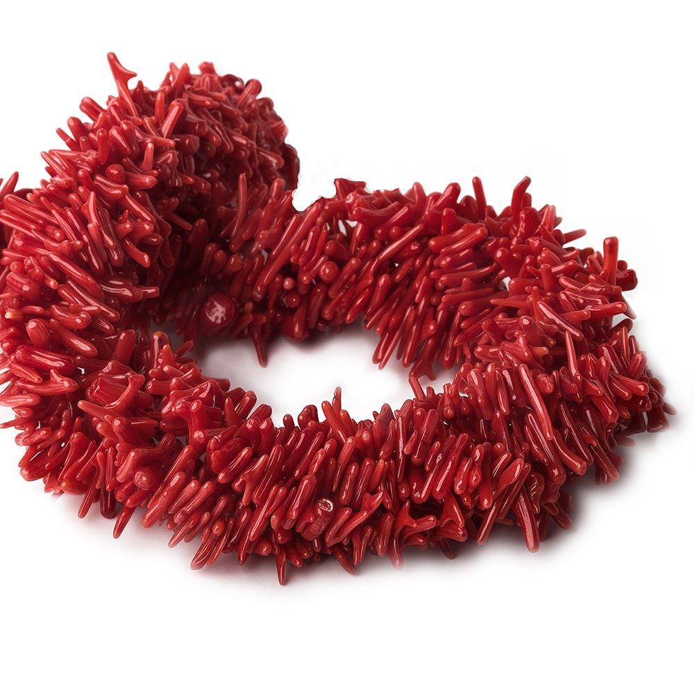 Red Bamboo Coral Beads Chips 11x2mm avg, 16" length, 300 pcs - The Bead Traders