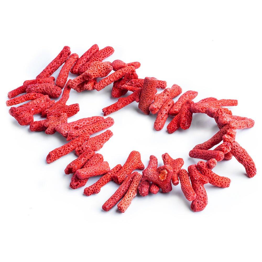 Red Coral Branch Beads 15 inch 50 pieces - The Bead Traders