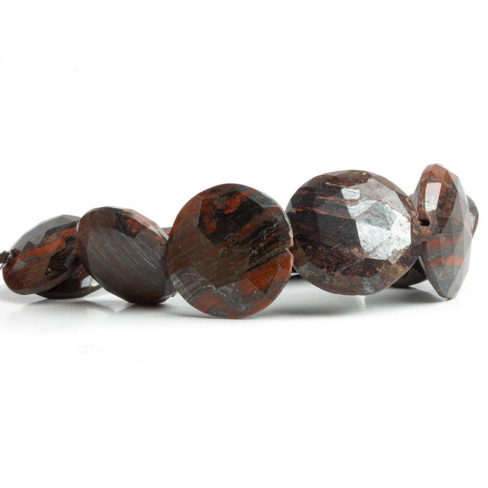 Red Jasper Faceted Coin Beads 7 inch 8 pieces - The Bead Traders