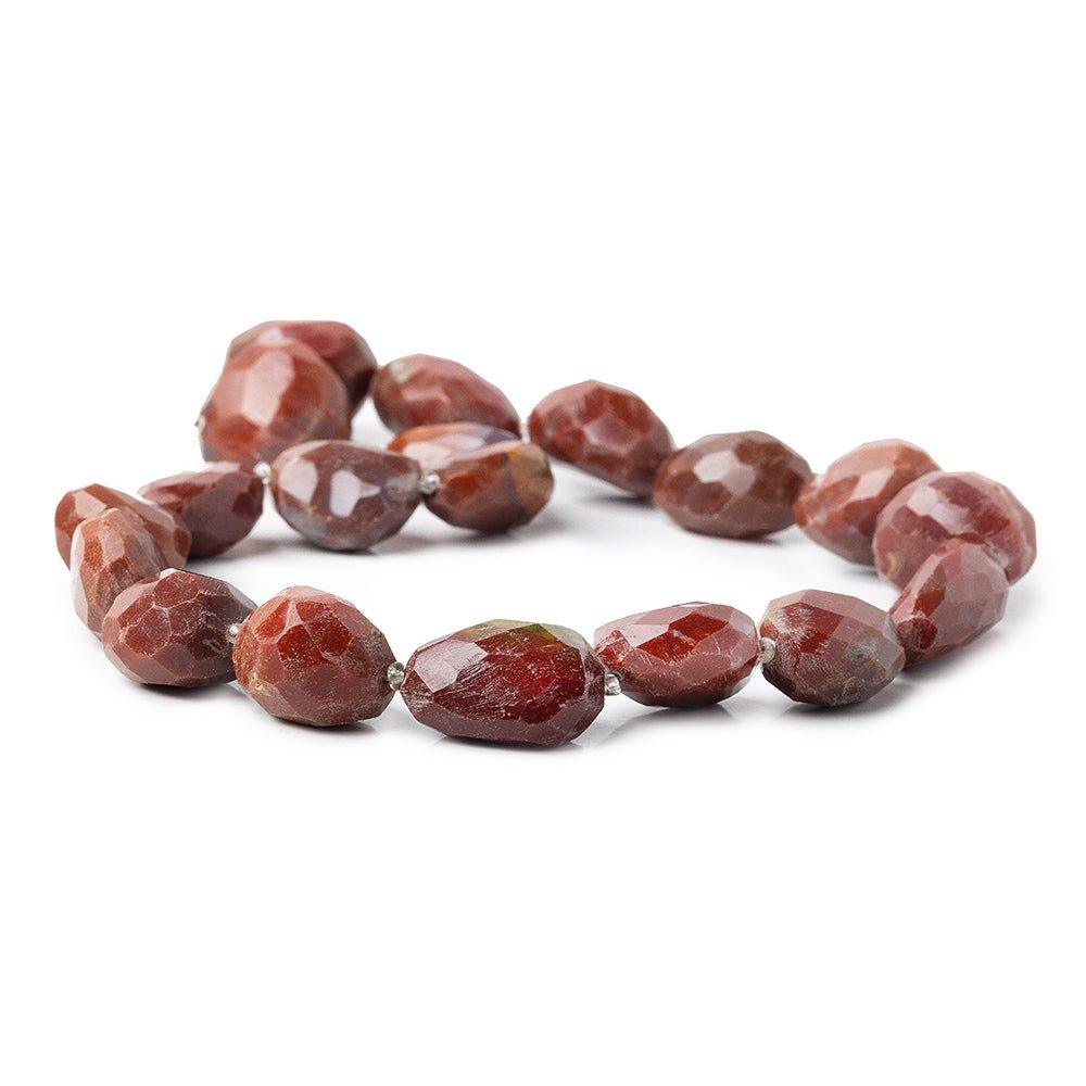 Red Jasper Faceted Nugget Beads 15 inches 14 pieces - The Bead Traders