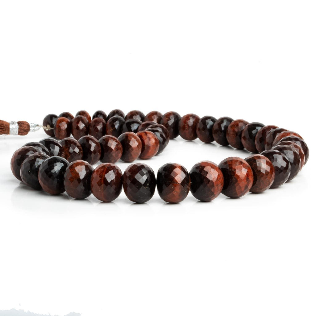 Red Tiger Eye Faceted Rondelles 16 inch 43 beads - The Bead Traders