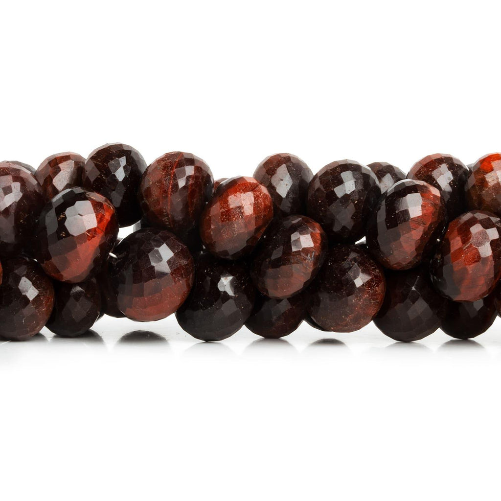 Red Tiger Eye Faceted Rondelles 16 inch 43 beads - The Bead Traders