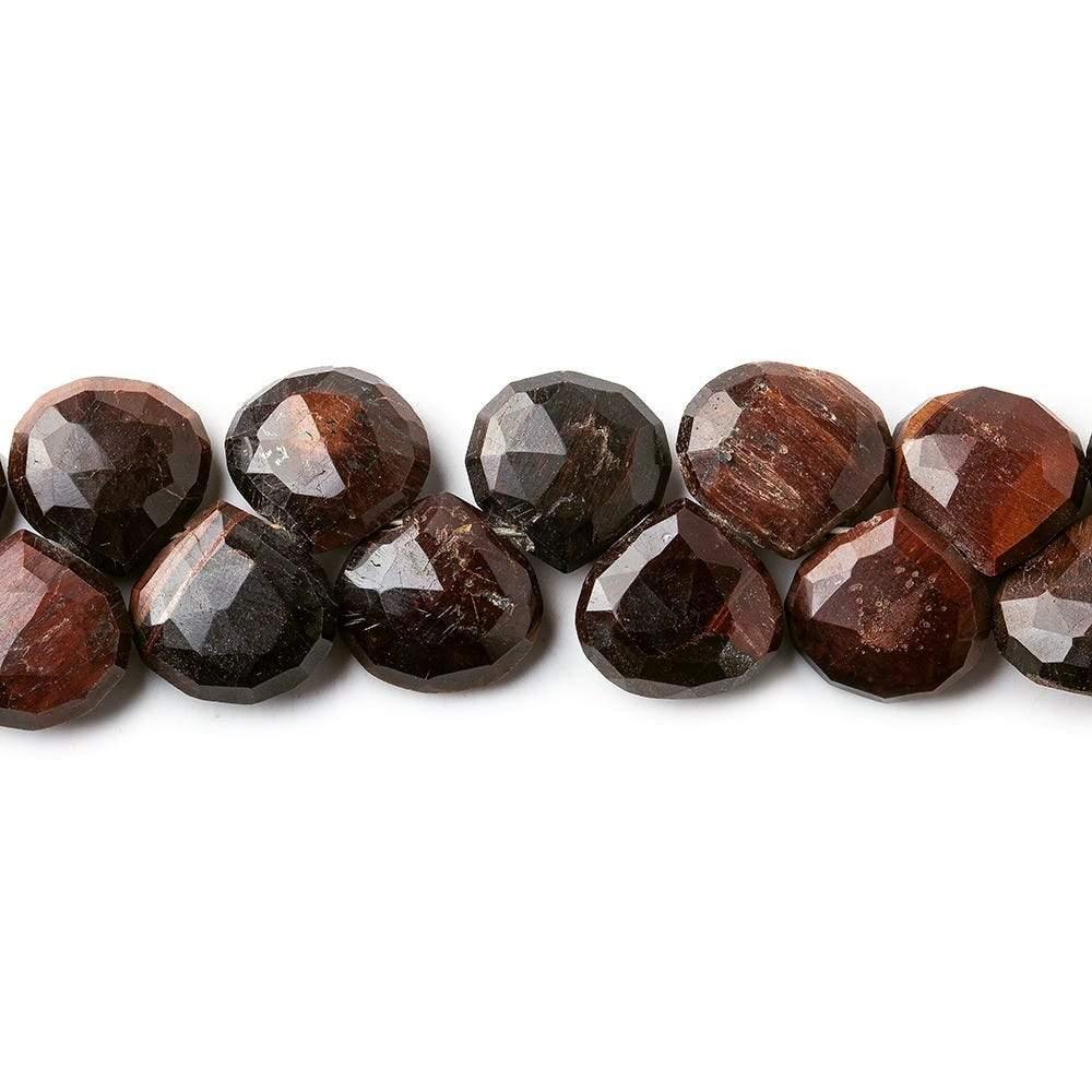 Red Tiger Eye Heart Beads 8 inch 40 pieces - The Bead Traders