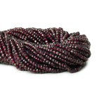 Rhodolite Garnet faceted rondelle 13 inch 100 beads - The Bead Traders