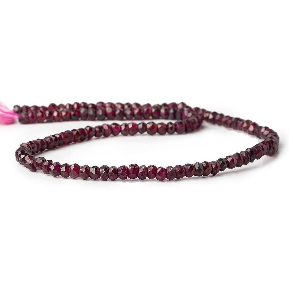 Rhodolite Garnet faceted rondelle 13 inch 100 beads - The Bead Traders