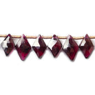 Rhodolite Garnet Top Drilled Faceted Kite Beads, 9.5" length, 7x5-10x6mm, 40 pcs - The Bead Traders
