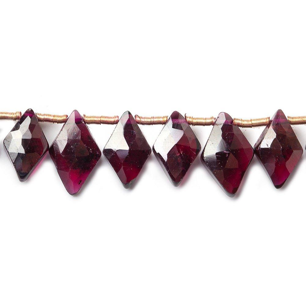 Rhodolite Garnet Top Drilled Faceted Kite Beads, 9.5" length, 7x5-10x6mm, 40 pcs - The Bead Traders