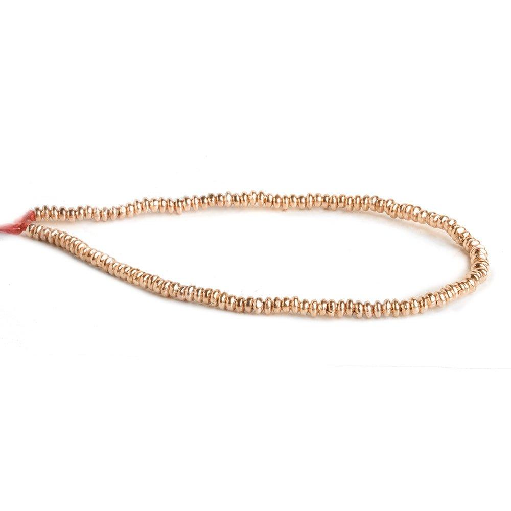 Rose Gold Plated Copper Rondelle Beads 8 inch 120 pieces - The Bead Traders