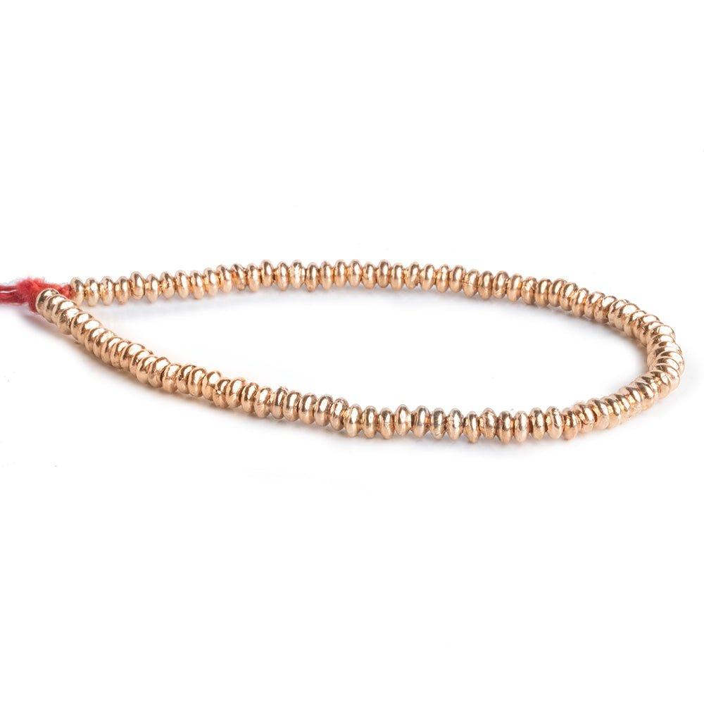 Rose Gold Plated Copper Rondelle Beads 8 inch 90 pieces - The Bead Traders