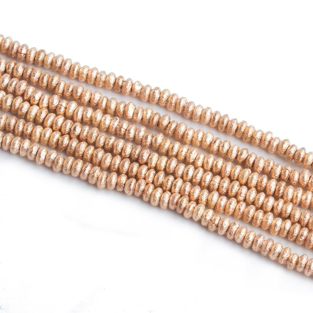 Rose Gold Plated Rondelles - Lot of 6 - The Bead Traders