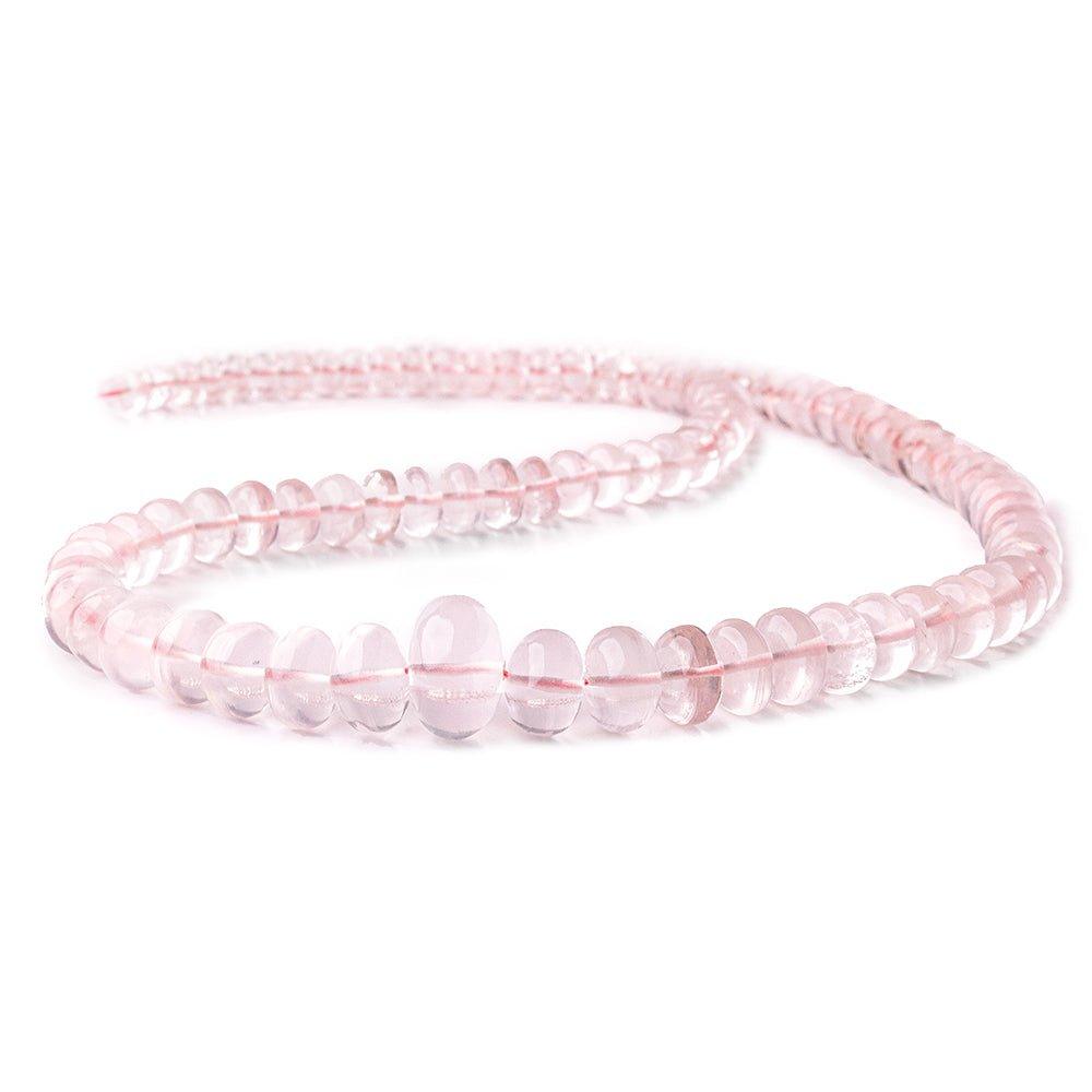 Rose Pink HydroQuartz plain rondelles 5-11mm 18.5 inch 100 beads - The Bead Traders