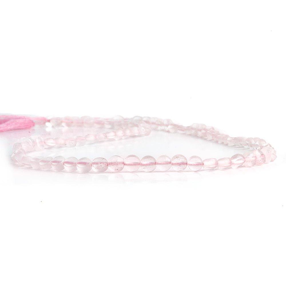 Rose Quartz checkerboard calibrated faceted coins 12 inch 85 pieces - The Bead Traders