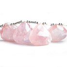 Rose Quartz Faceted Heart Beads 8.5 inch 13 pieces - The Bead Traders