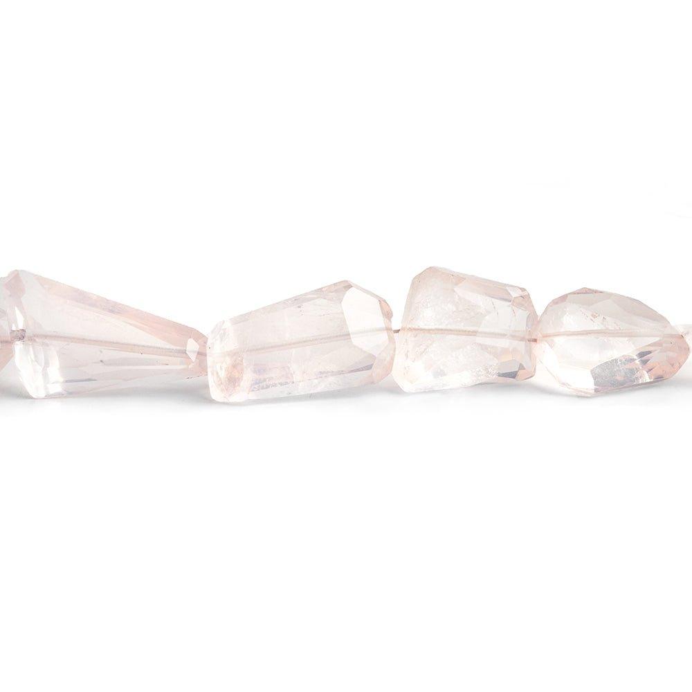 Rose Quartz Faceted Nugget Beads 16 inch 28 pieces - The Bead Traders