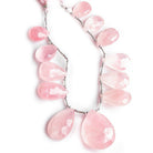 Rose Quartz Faceted Pear Beads 8.5 inch 12 pieces - The Bead Traders