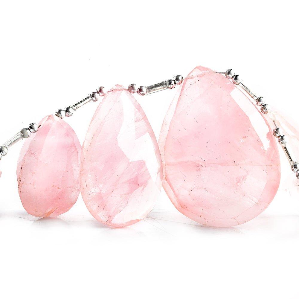 Rose Quartz Faceted Pear Beads 8.5 inch 12 pieces - The Bead Traders