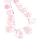 Rose Quartz Faceted Pear Beads 8.5 inch 13 pieces - The Bead Traders