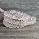 Rose Quartz Faceted Rondelles 16 inch 85 beads - The Bead Traders