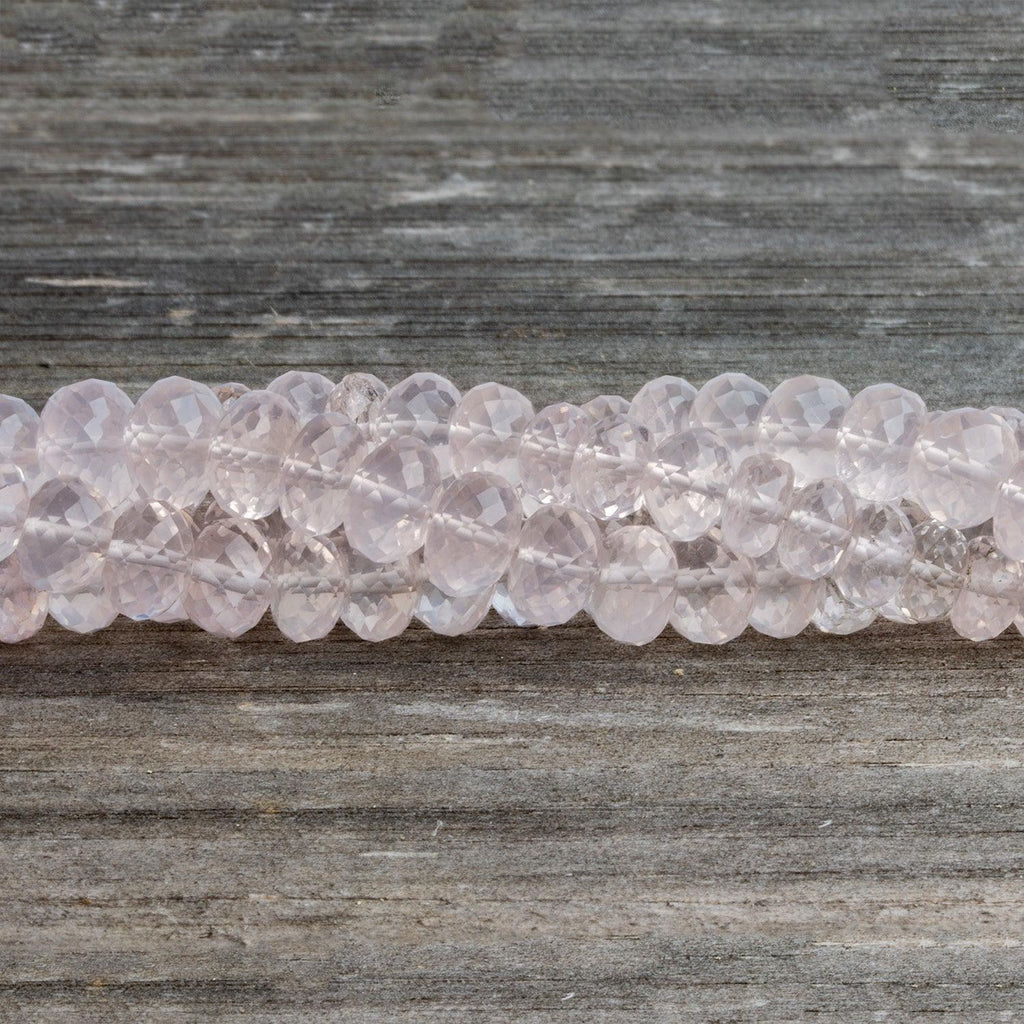 Rose Quartz Faceted Rondelles 16 inch 85 beads - The Bead Traders