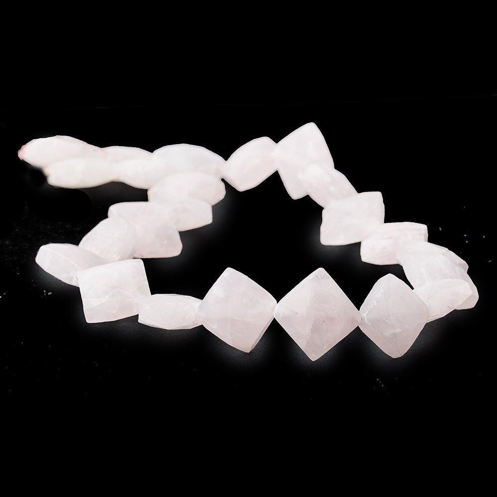 Rose Quartz Faceted Square Beads, - The Bead Traders