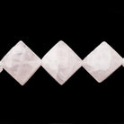 Rose Quartz Faceted Square Beads, - The Bead Traders