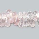 Rose Quartz Faceted Tear Drop Beads 8 inches 73 pieces - The Bead Traders