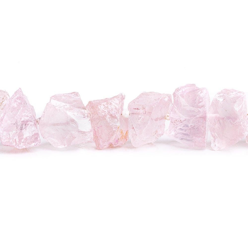 Rose Quartz Hammer Faceted Nugget Beads 8 inch 23 pieces - The Bead Traders