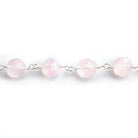 Rose Quartz Hexagon Silver Chain by the Foot 22 pieces - The Bead Traders