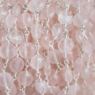 Rose Quartz Hexagon Silver Chain by the Foot 22 pieces - The Bead Traders