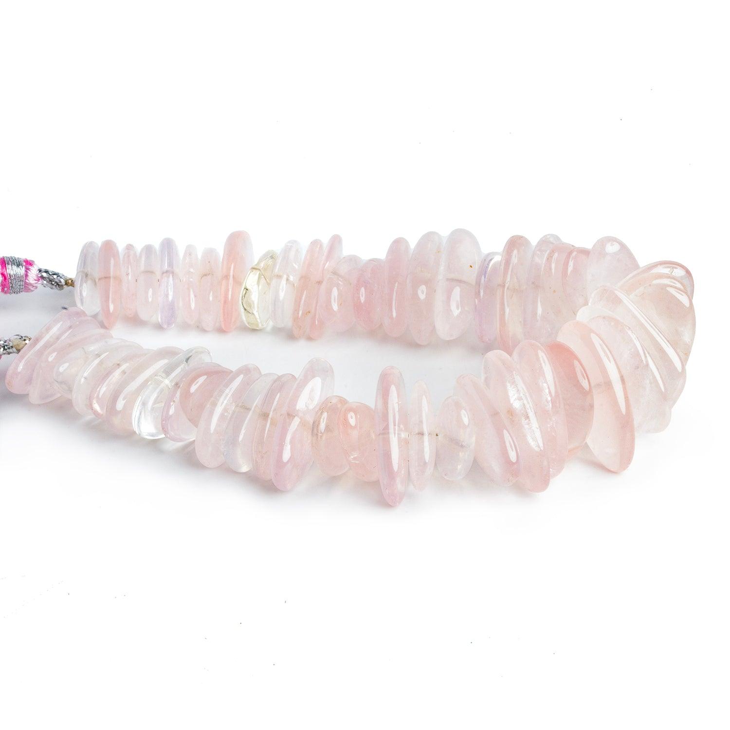 Rose Quartz Long Chips 7.5 inch 50 beads - The Bead Traders