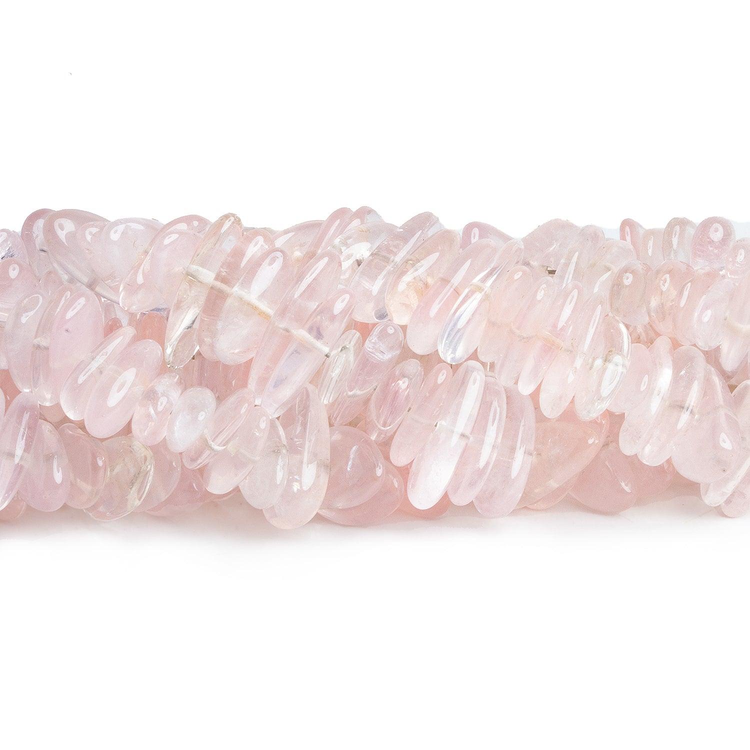 Rose Quartz Long Chips 7.5 inch 65 beads - The Bead Traders