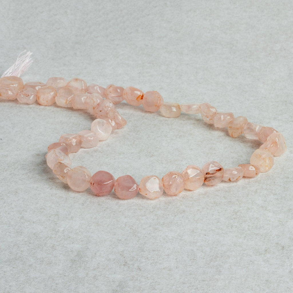Rose Quartz Plain Coin Beads 14 inch 45 pieces - The Bead Traders
