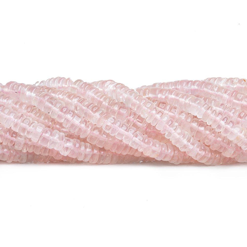 Rose Quartz Plain Heishi Beads 16 inch 220 pieces - The Bead Traders
