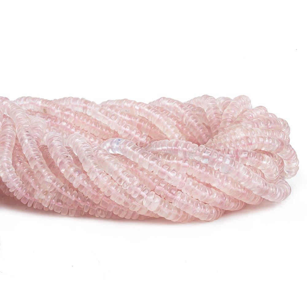 Rose Quartz Plain Heishi Beads 16 inch 220 pieces - The Bead Traders