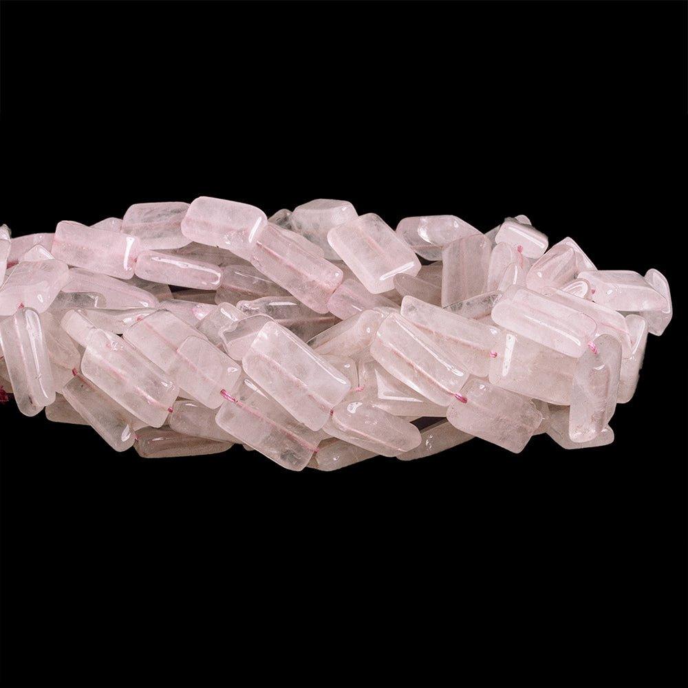 Rose Quartz Plain Rectangle Beads 12 inch 23 pieces - The Bead Traders