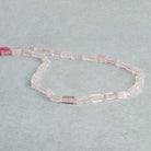 Rose Quartz Plain Rectangle Beads 14 inch 35 pieces - The Bead Traders