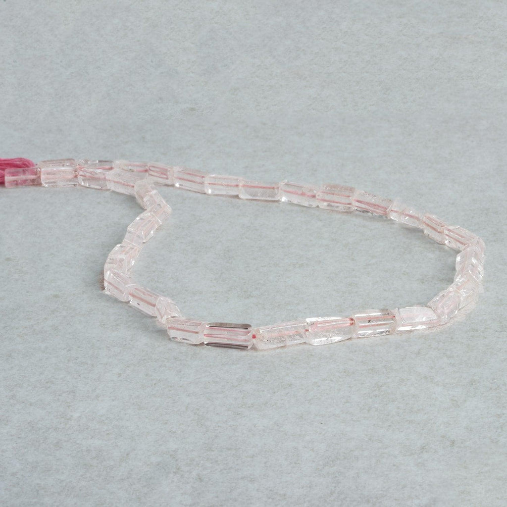 Rose Quartz Plain Rectangle Beads 14 inch 35 pieces - The Bead Traders