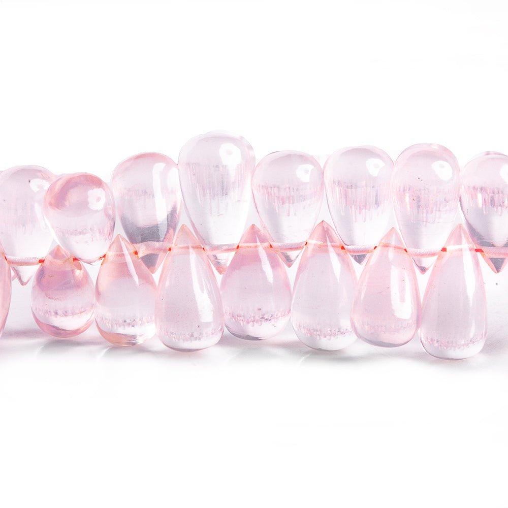 Rose Quartz Plain Teardrop Beads 16 inch 135 pieces - The Bead Traders