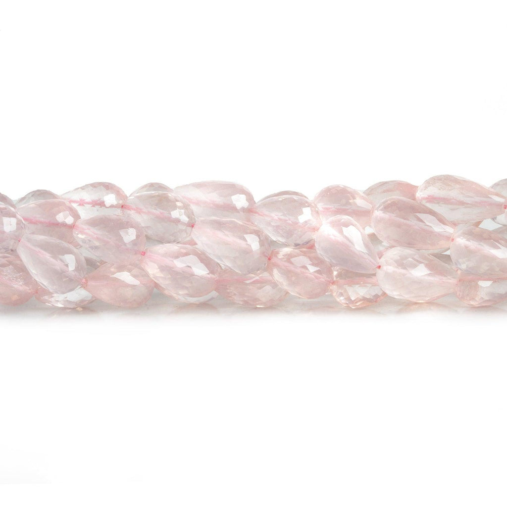 Rose Quartz Straight Drilled Teardrops 16 inch 40 beads - The Bead Traders