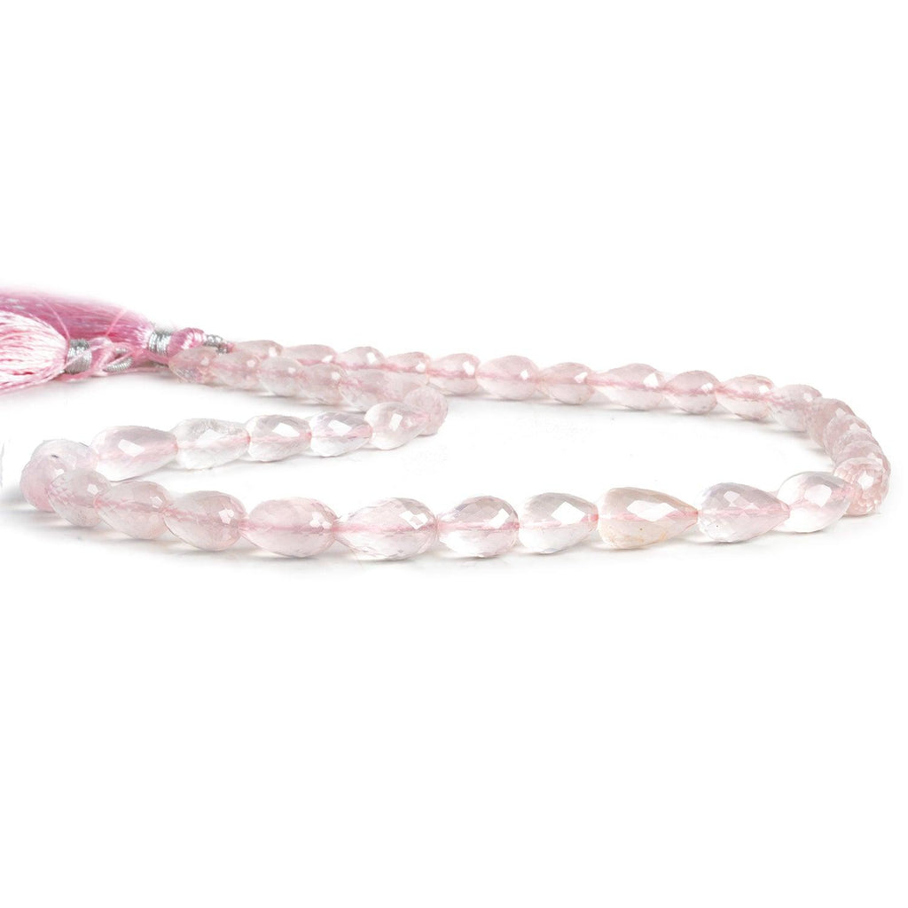 Rose Quartz Straight Drilled Teardrops 16 inch 40 beads - The Bead Traders