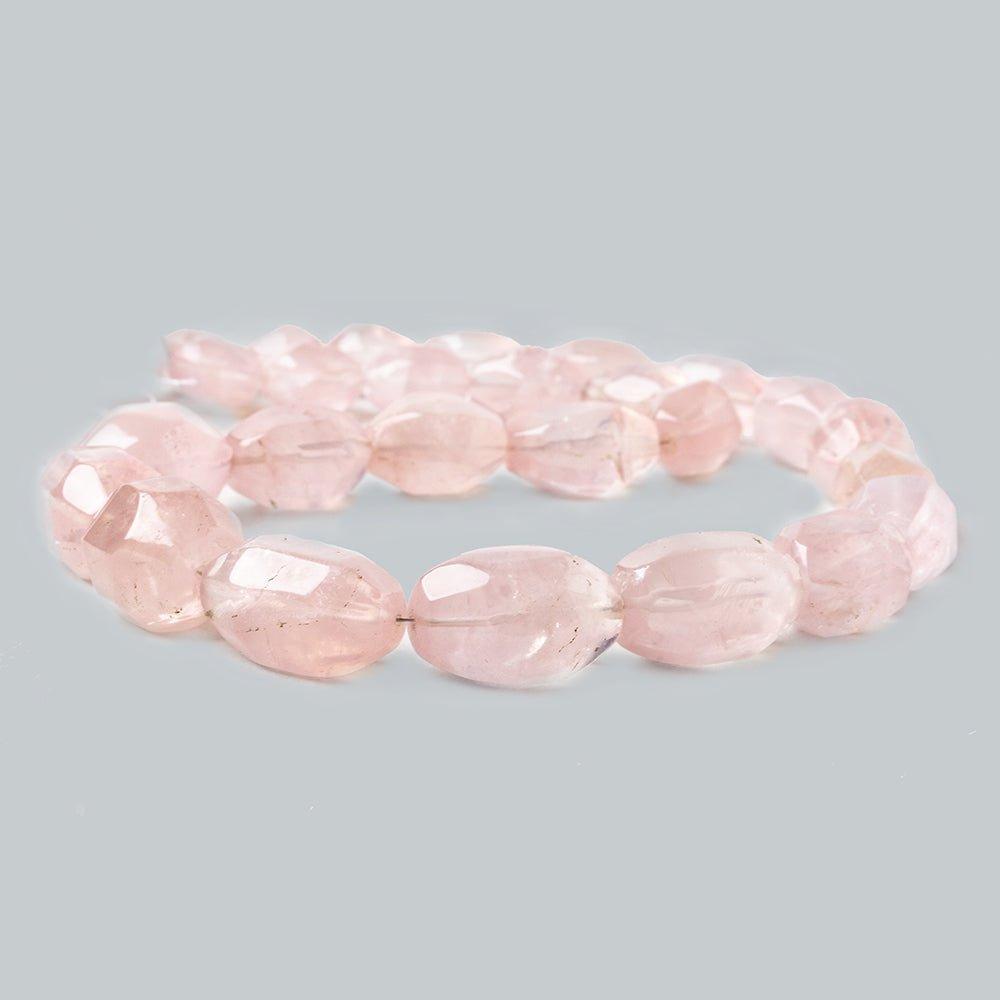Rose Quartz Tumbled Faceted Nugget Beads 16 inches 26 pieces - The Bead Traders