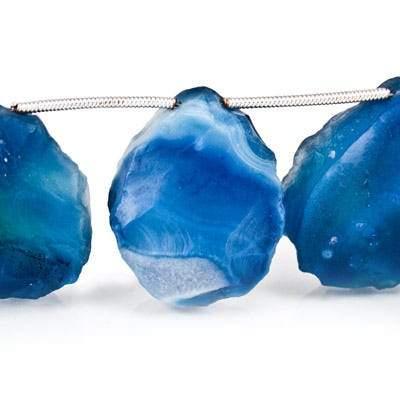 Royal Blue Agate Hammer Faceted Pear Beads - The Bead Traders
